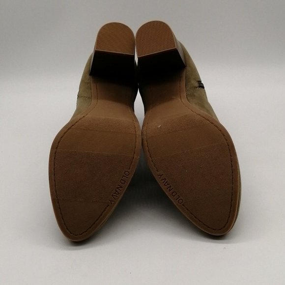 Old Navy Womens Ankle Bootie Sage Block High Heel Side Zip Almond Toe Sz 8.5 M - Picture 4 of 9